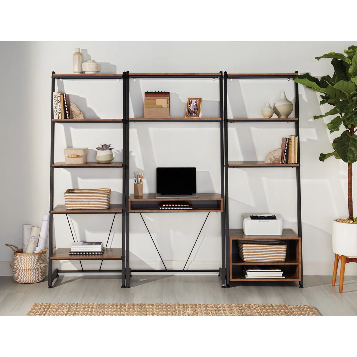 35"W Leaning Computer Desk P582