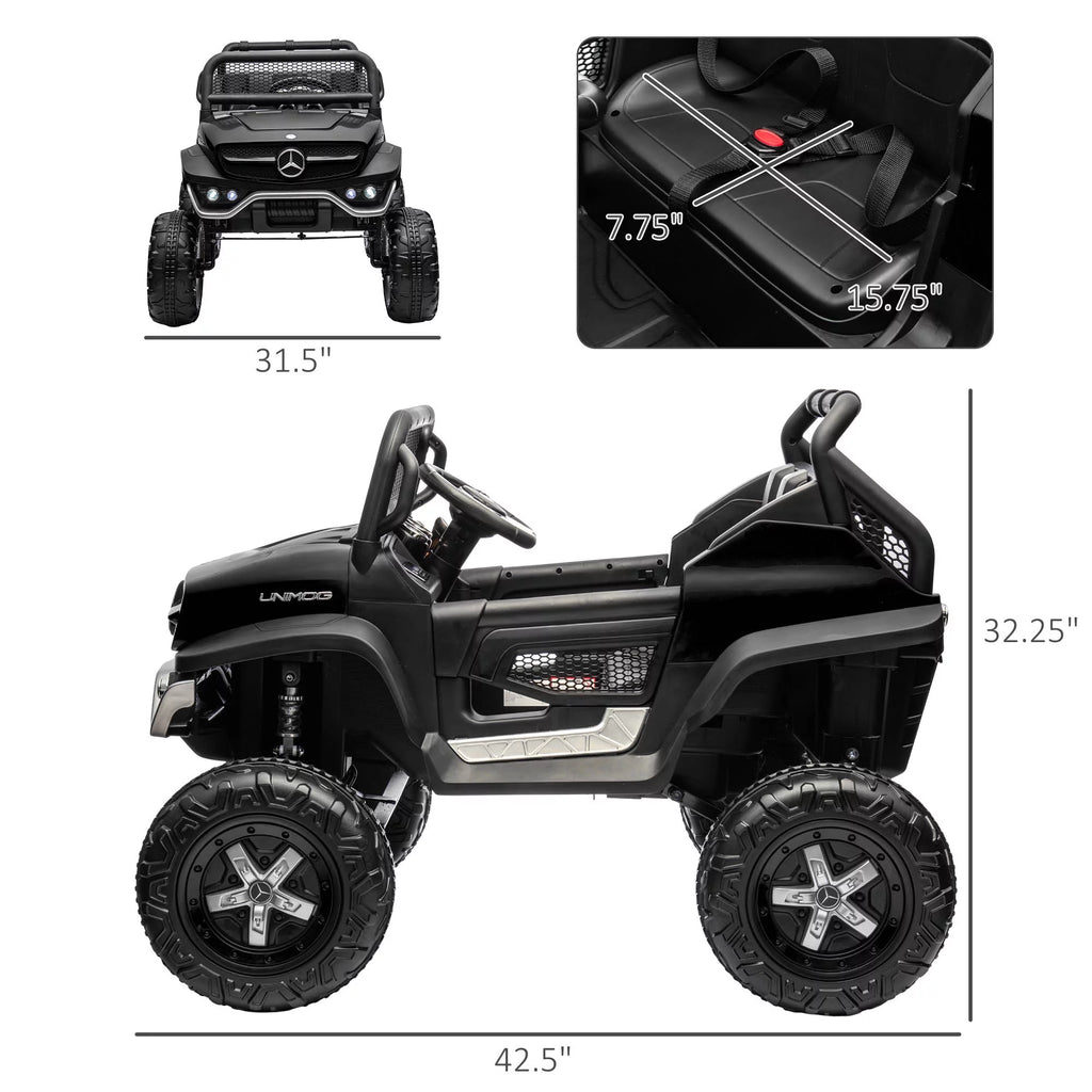 Black 12V Battery Powered Ride on Truck N52853
