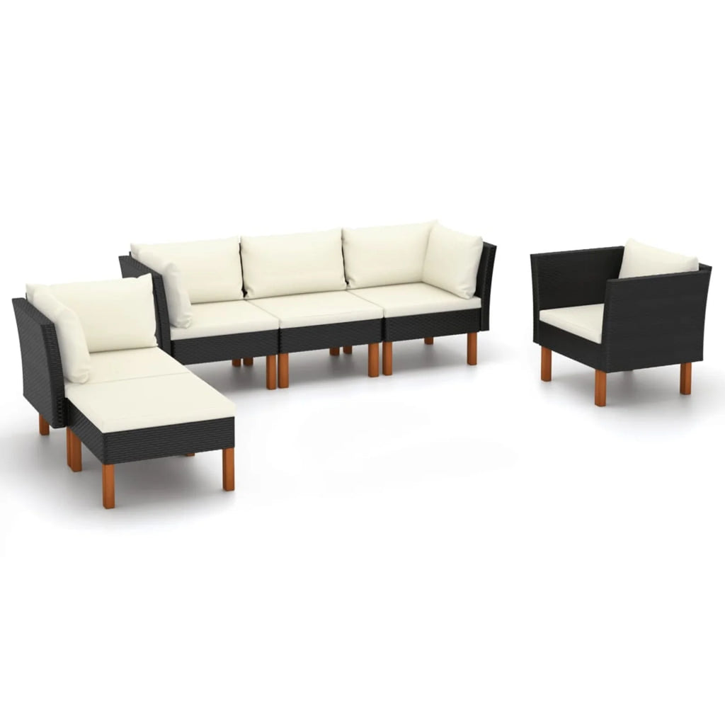 6 Piece Poly Rattan Sectional Outdoor Furniture Set M220