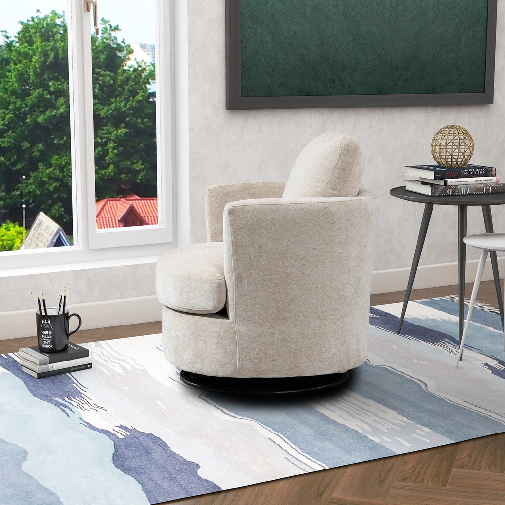 Chenille Round Swivel Accent Chair P23189