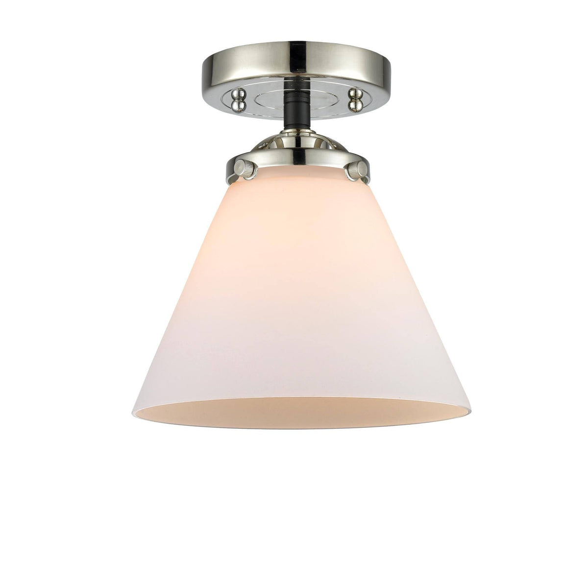 Black Polished Nickel Cone 1 Light Semi-Flush Mount X40800