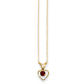14kt Yellow Gold Garnet Heart Birthstone Necklace O511484