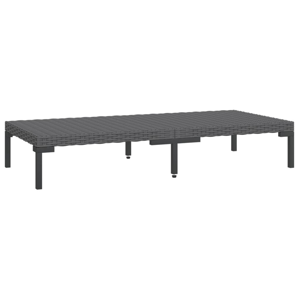 10 Piece Patio Set with Cushions Poly Rattan Dark Gray G823724
