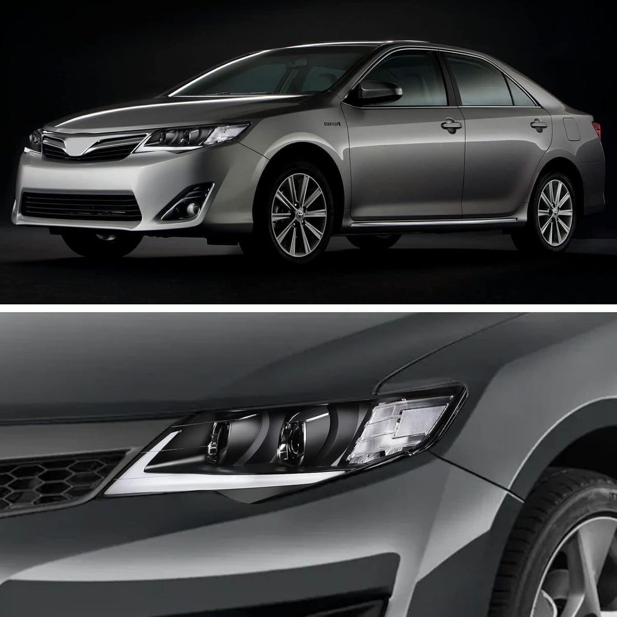 Black Housing Clear Lens Headlight Assembly for Toyota Camry 2012-2014 A294