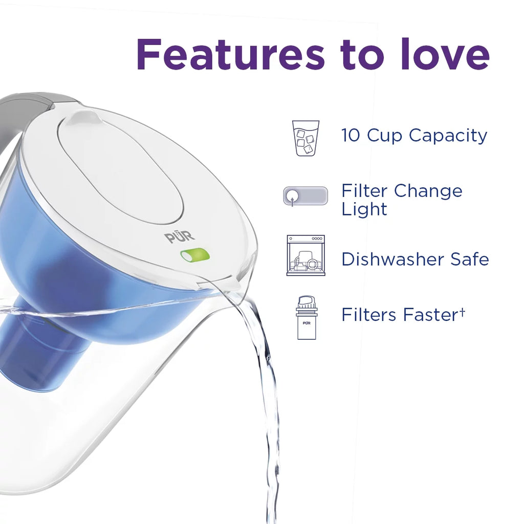 10-Cup Water Pitcher Filtration System White S7701
