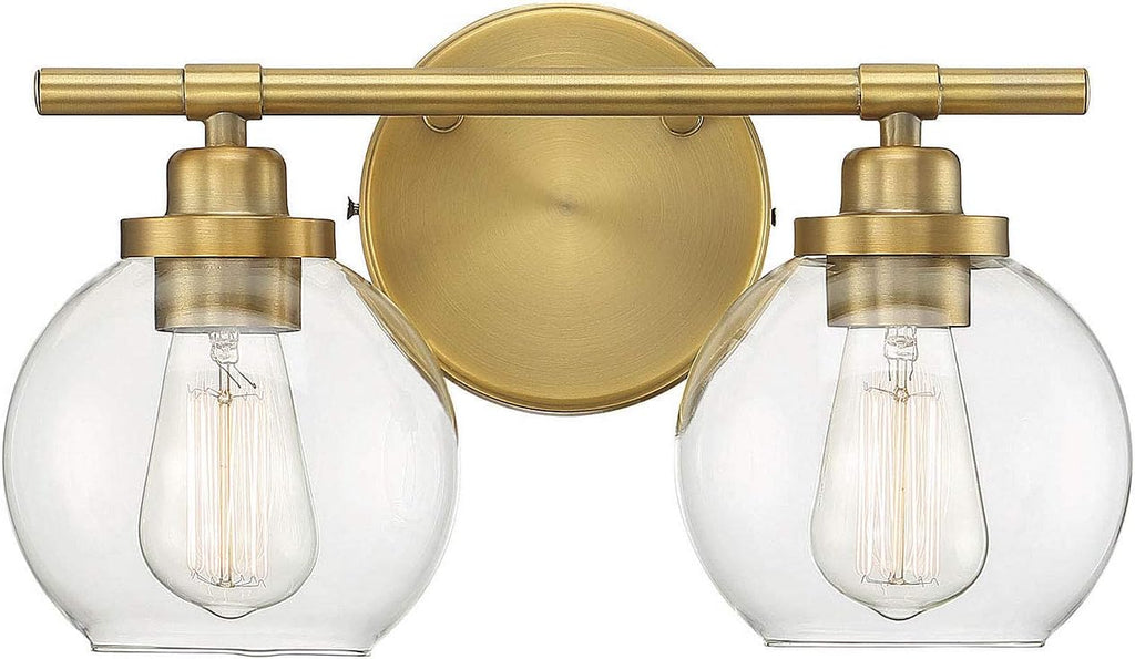 Satin Nickel 2-Light Bathroom Vanity Light V335422