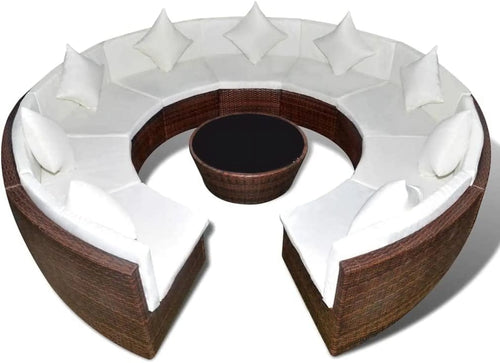 3 Piece Patio Lounge Set with Cushion Solid Acacia Wood A304356