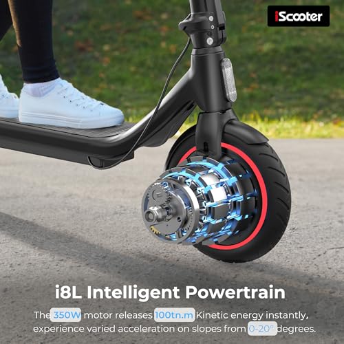Electric Scooter, 18/12 Miles Long Range, 22/19/18 Mph Top Speed, Double Braking Systems U408565