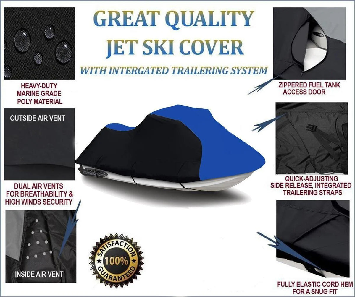 BLACK / BLUE HEAVY-DUTY 600D JET SKI Cover L2296
