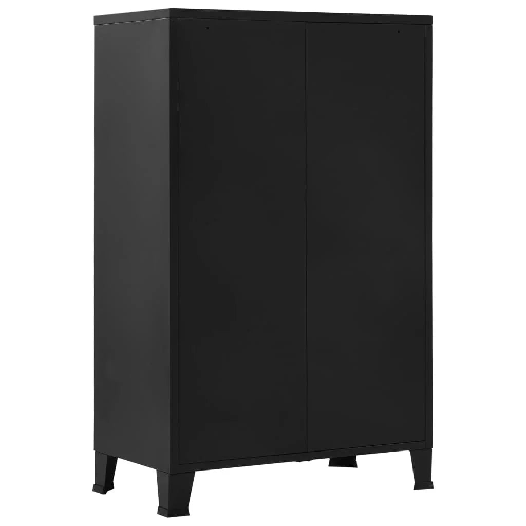 Black Steel Office Cabinet with Mesh Doors R784256