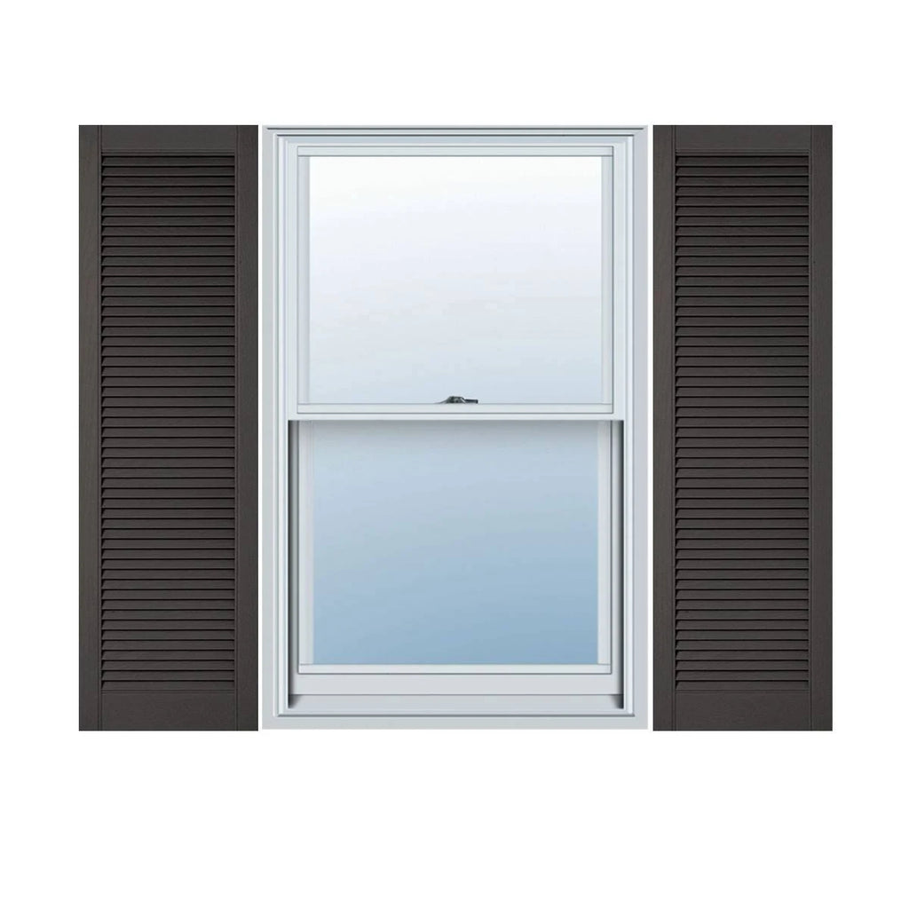 Tuxedo Grey Vinyl Louver Shutters, Per Pair W733