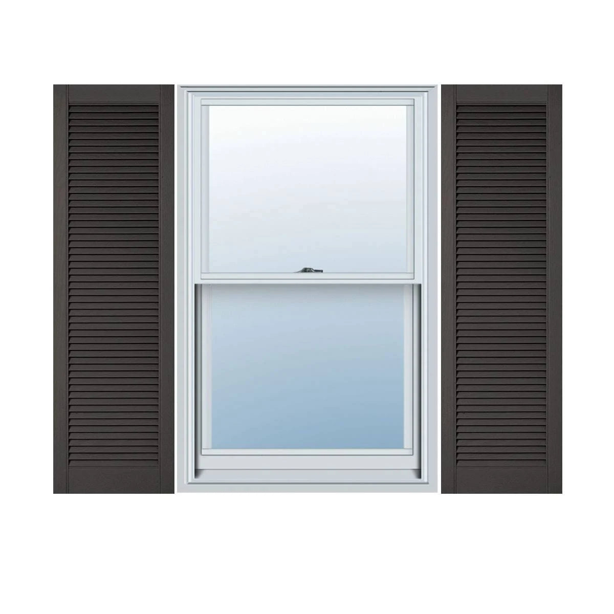 Tuxedo Grey Vinyl Louver Shutters, Per Pair W733