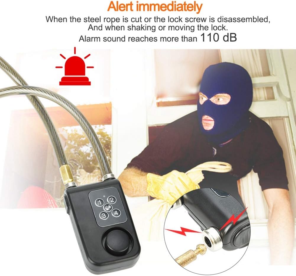 Anti-Theft Wireless Remote Control Alarm Bike Lock 4-Digit Password IP55 Waterproof H5457