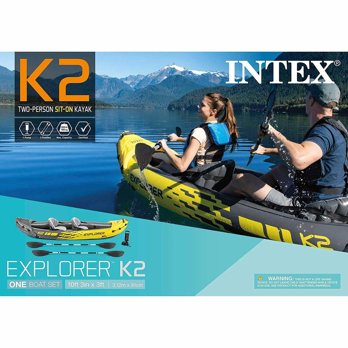 Inflatable Kayak with Oars and Hand Pump C232