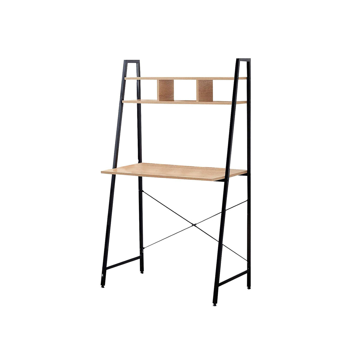 Black Steel Frame Desk with Bookcase V14822