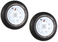 2-Pack Trailer Tire Rim 480-12 4.80-12 LRC 4Lug White Spoke Wheel Q4022