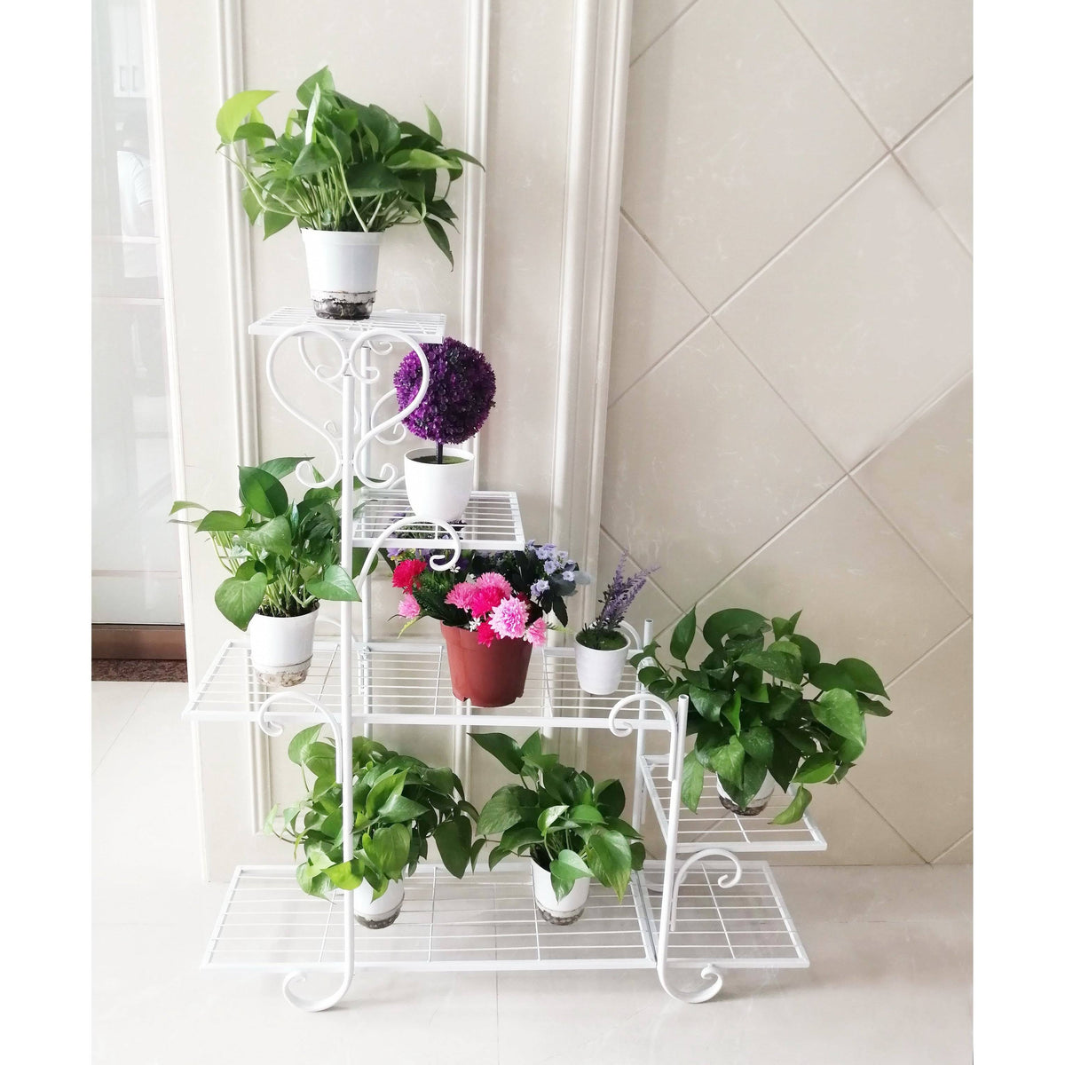 5 Tier Plant Stand Steps White E32147