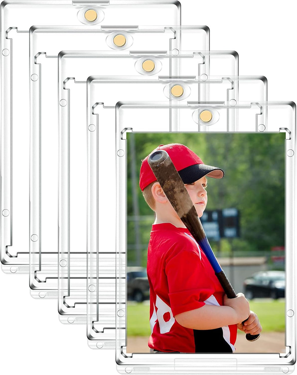 Acrylic Magnetic Card Holder 35 PT Clear Card Protectors Pack of 2 D783
