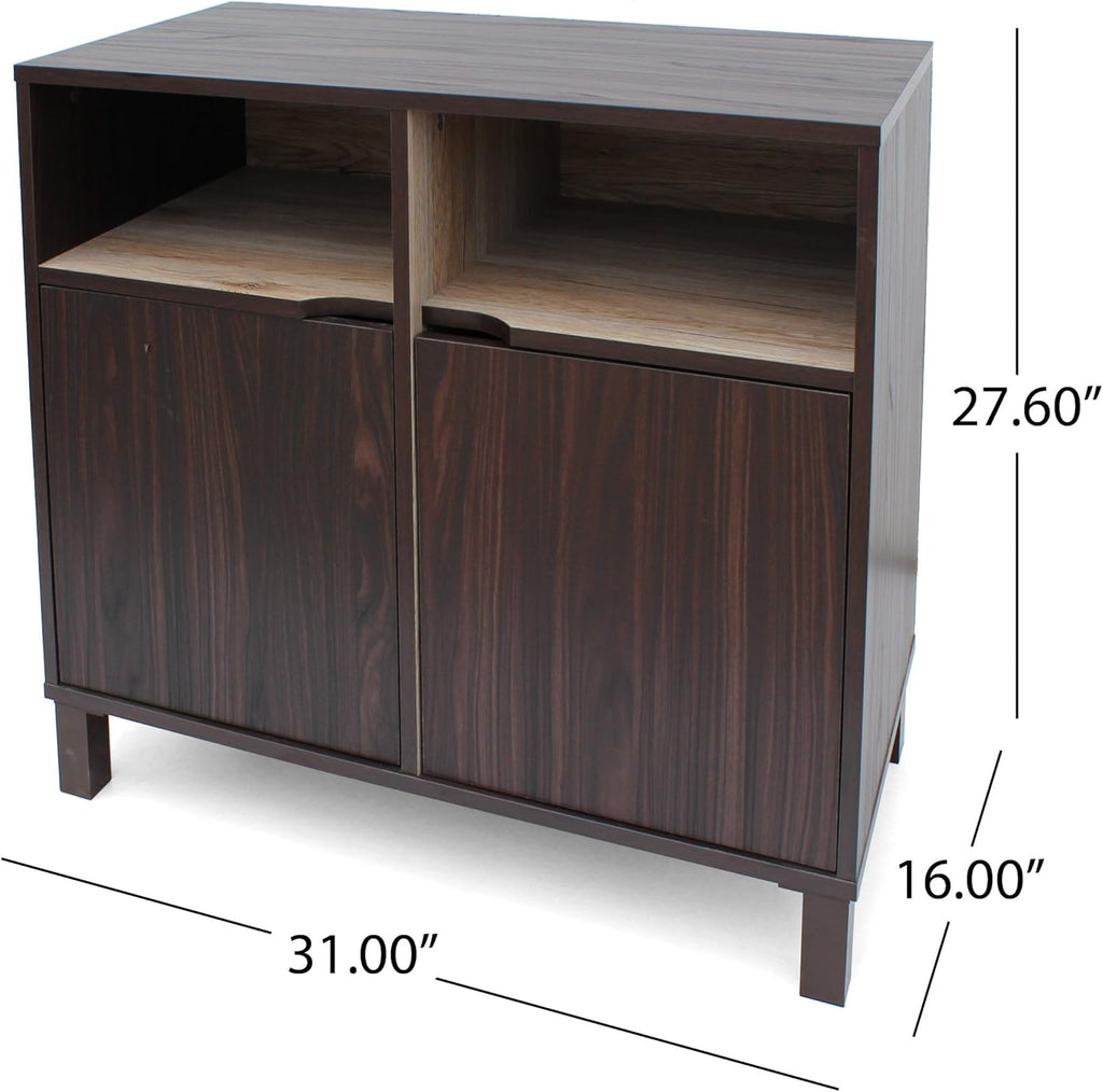 2-Shelf Faux Wood Cabinet, Walnut / Brown M534