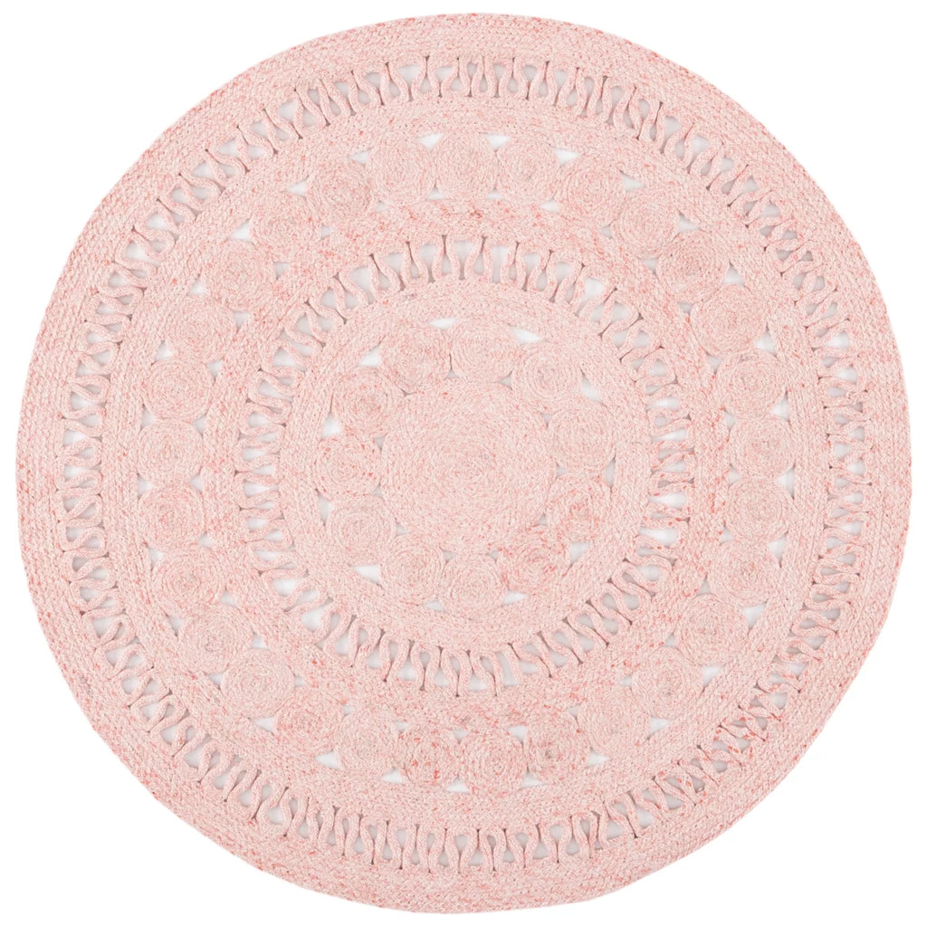 Handwoven Pink Rug E761