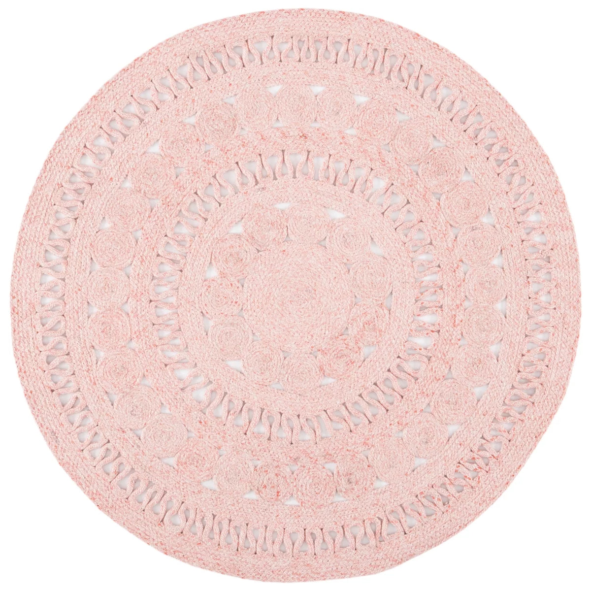 Handwoven Pink Rug E761