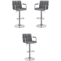 Faux Leather Adjustable Bar Stool Set of 3 Z10304