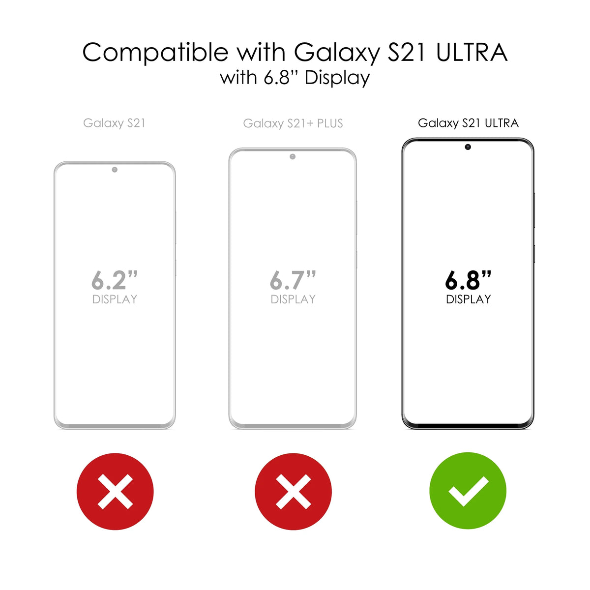 Clear Shockproof Hybrid Case for Galaxy S21 ULTRA 5G with TPU Bumper Acrylic Back Tempered Glass Screen Protector N67213