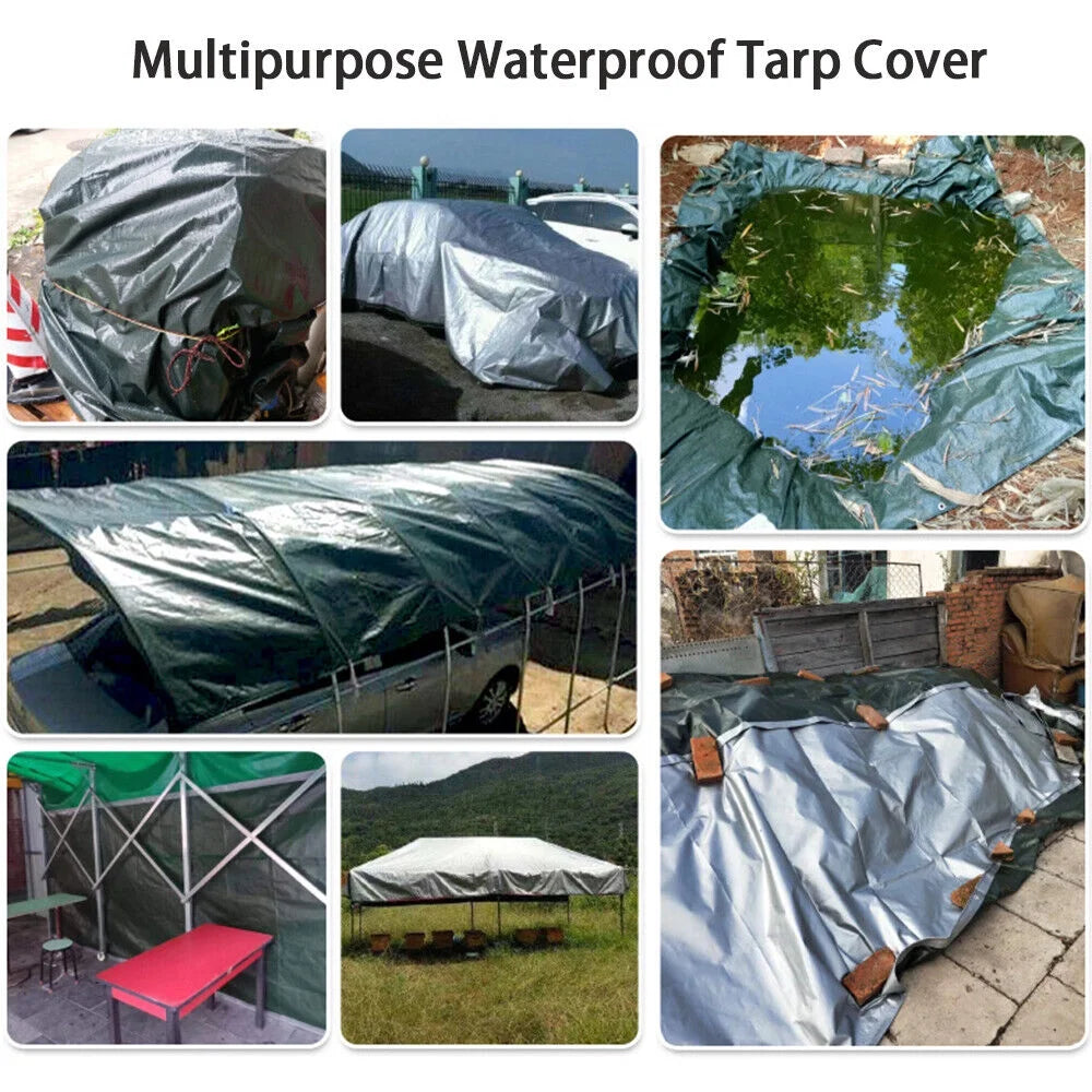 Gray Waterproof Heavy Duty Tarpaulin 13x19.6ft C7345