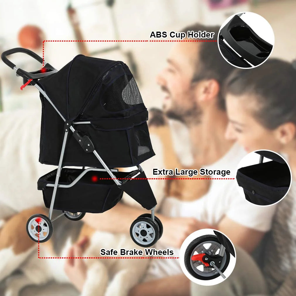 3 Wheels Folding Pet Stroller N780856