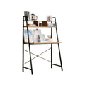 Black Steel Frame Desk with Bookcase V14822