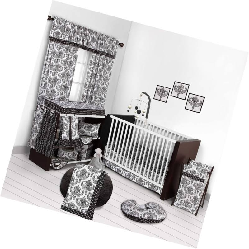 White/Black 10 PC Crib Set S4356