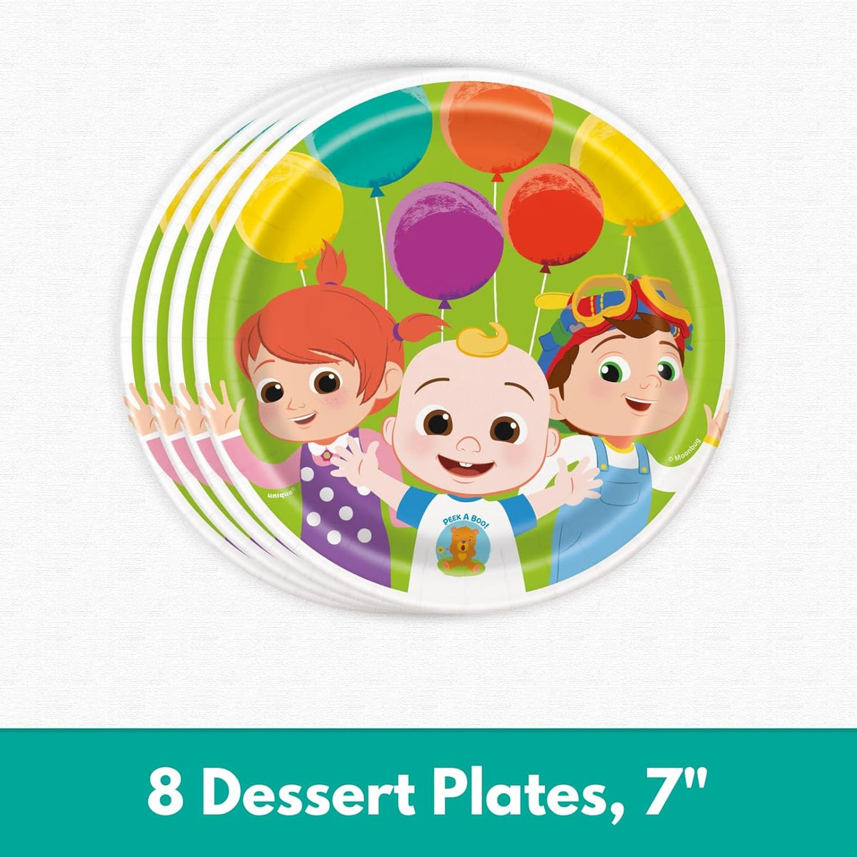Cocomelon Birthday Decorations Pack for 8 Guests - Plates and Napkins, Tablecloth, Checklist - Party Decorations, Party Supplies V460