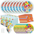 Cocomelon Birthday Decorations Pack for 8 Guests - Plates and Napkins, Tablecloth, Checklist - Party Decorations, Party Supplies V460