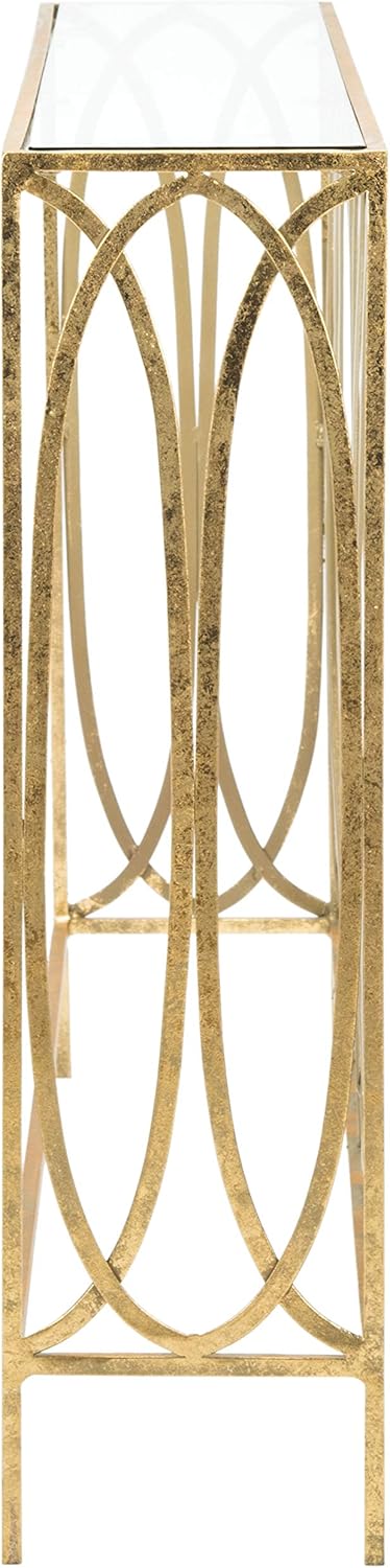 Gold Foil and Glass Console Table G1575