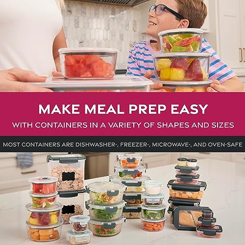 12-Piece 35oz Glass Food Storage Containers Set with Hinged Locking Lids P582757