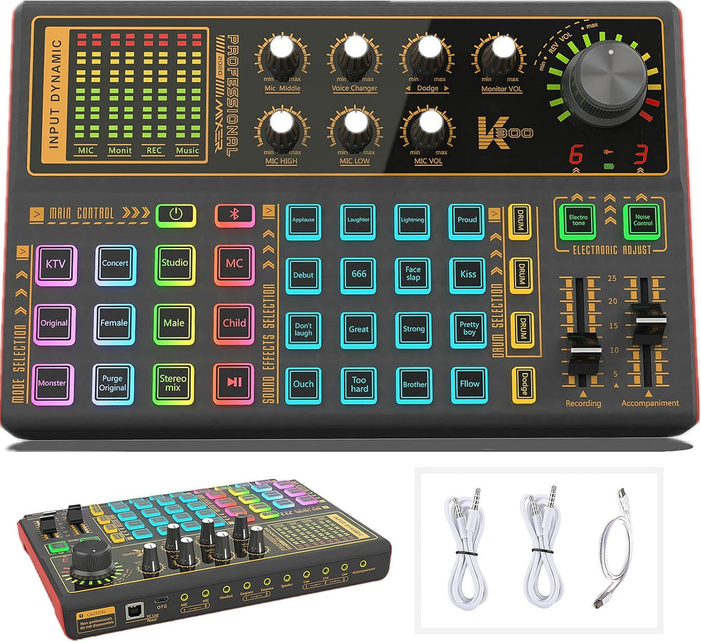 LED Light Sound Mixer Board with Voice Changer, Pack of 2 K561