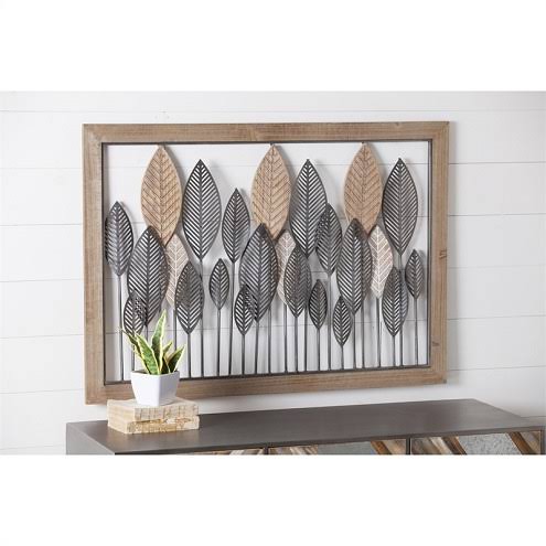 Leaves Metal and Wood Wall Décor B333