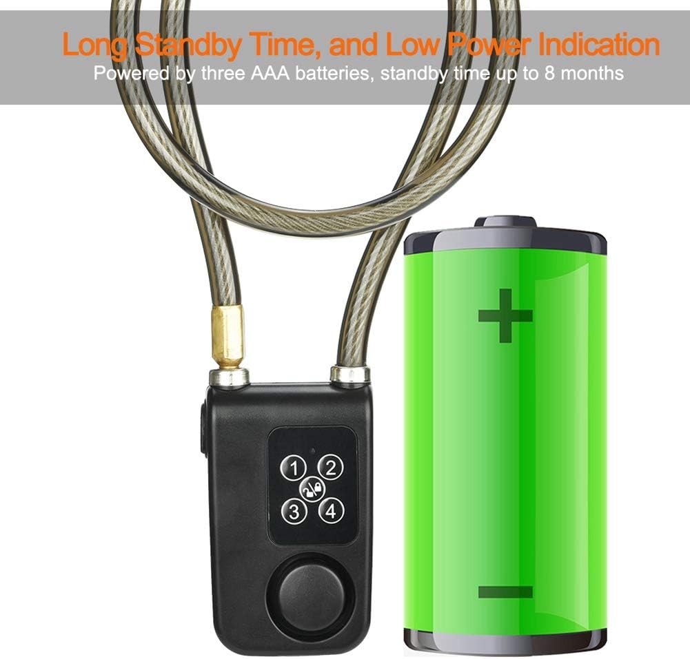 Anti-Theft Wireless Remote Control Alarm Bike Lock 4-Digit Password IP55 Waterproof H5457