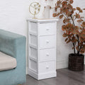 White 4 Drawer Wooden Bathroom Storage Cabinet X126962