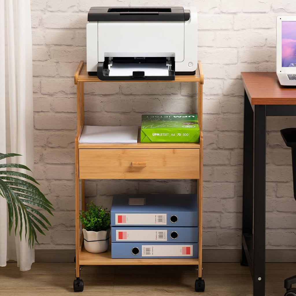 3-Tiers Mobile Printer Stand with Drawer I3415