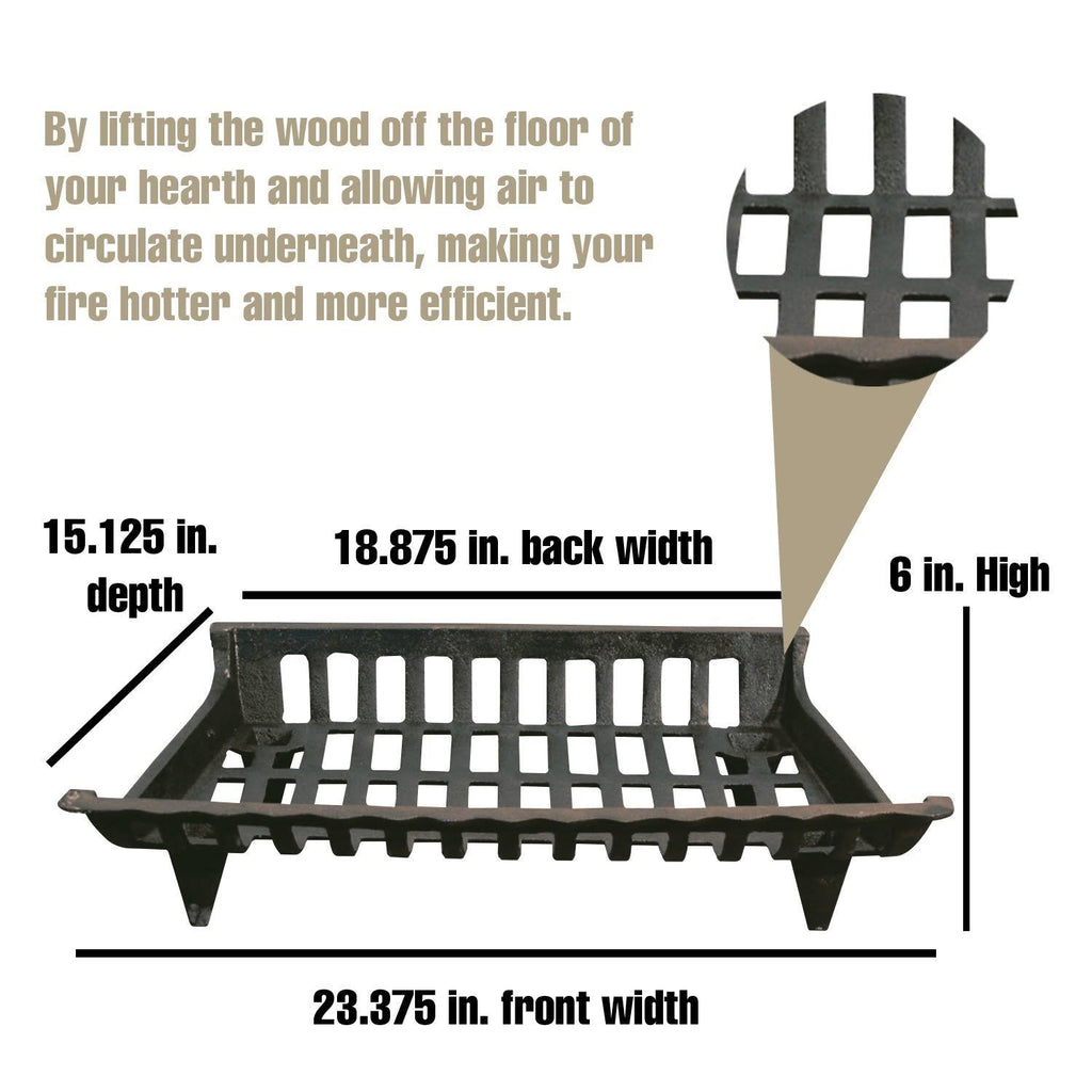 Cast Iron Fire Grate Black 24 inch G209435