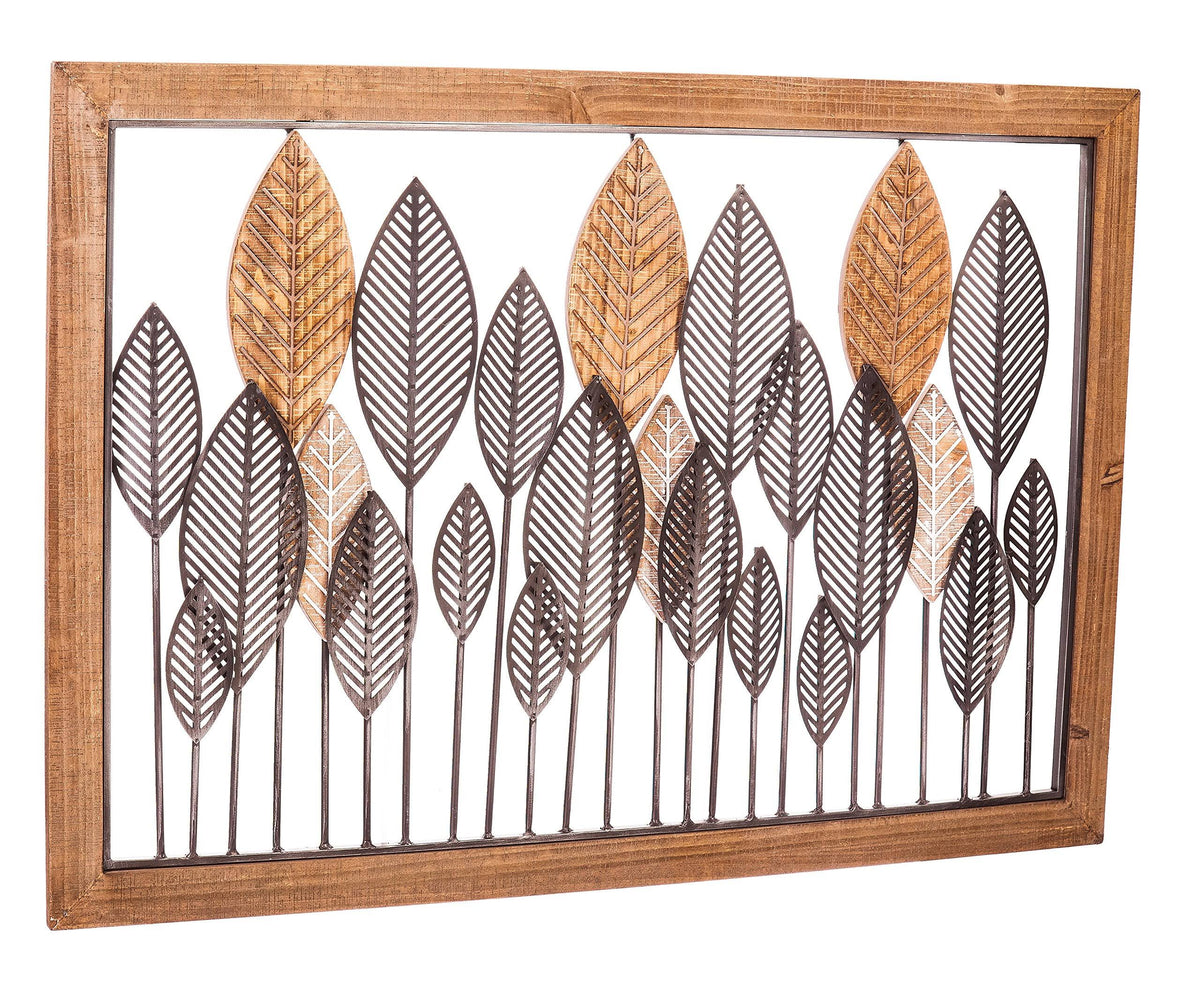 Leaves Metal and Wood Wall Décor B333