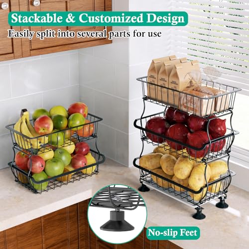5 Tier Wire Fruit Basket with Wheels V288101