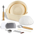 9.5 Inch Round & 10.5 Inch Oval Foldable Sourdough Bread Proofing Basket with Linen Liner Y804