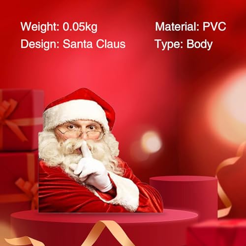 2 PCS Santa Claus Car Window Stickers, 8.6In x 11.8In Waterproof PVC Single-Transparent Vehicle Decals Q9074