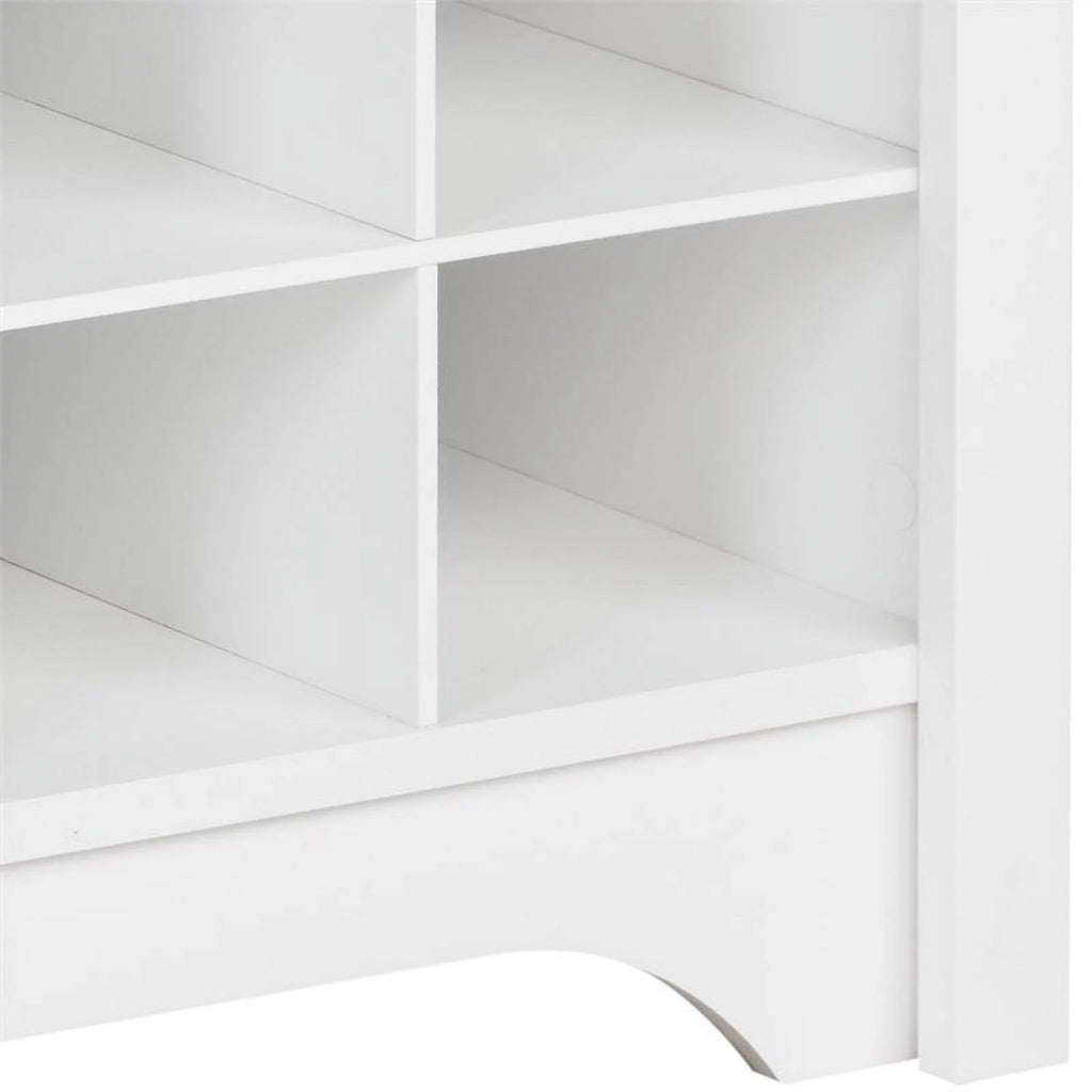 White 36 Cubby Engineered Wood Shoe Cubby Console S151
