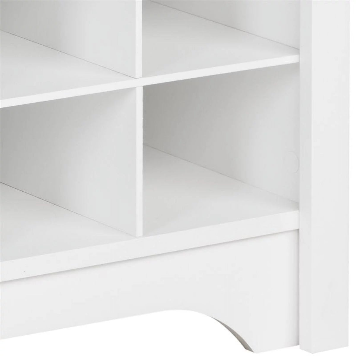 White 36 Cubby Engineered Wood Shoe Cubby Console S151