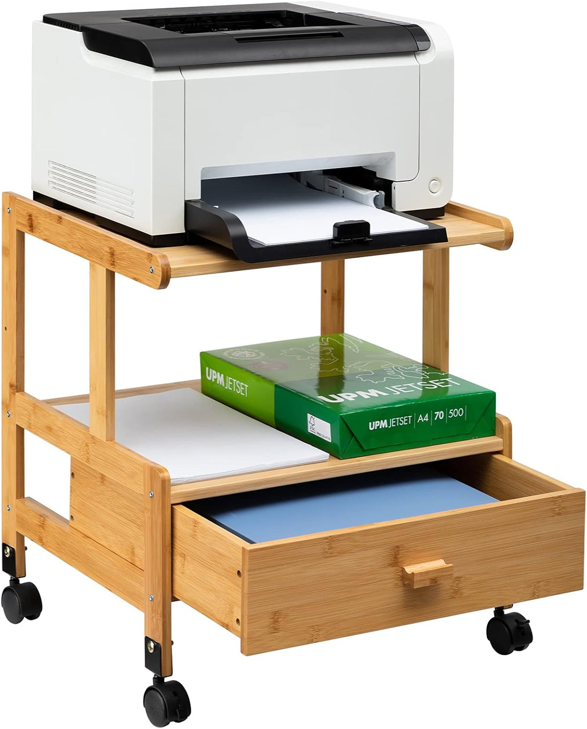 3-Tiers Mobile Printer Stand with Drawer I3415