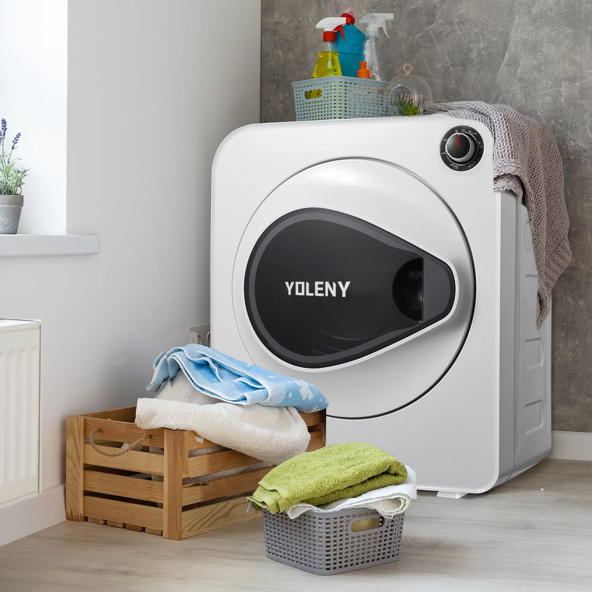White 13.2 lbs Stainless Steel Portable Electric Dryer G80673