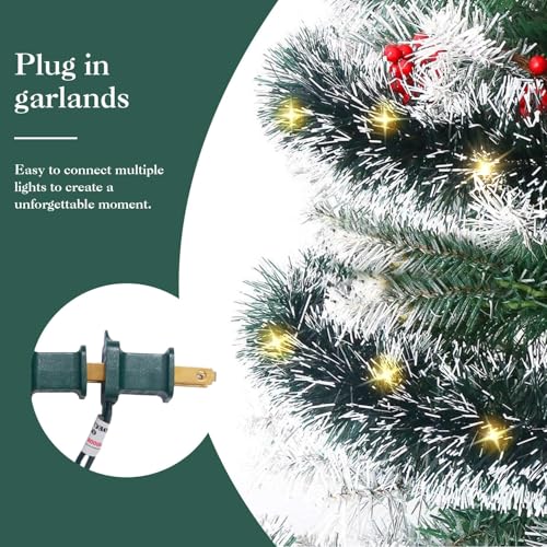 15FT Lighted Artificial Christmas Garland with Lights 2 Pack U6218